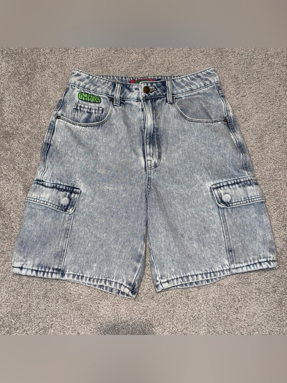 Empyre Light Wash Denim Cargo Shorts